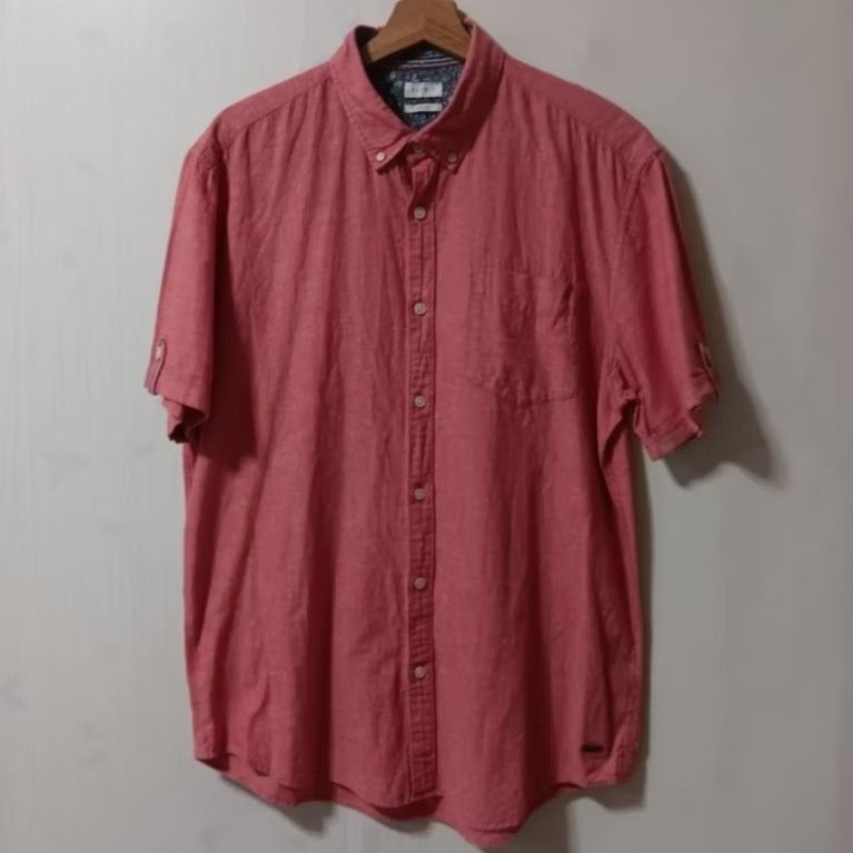 Kemeja pria lengan pendek ESPRIT Chambray Regular original size XL