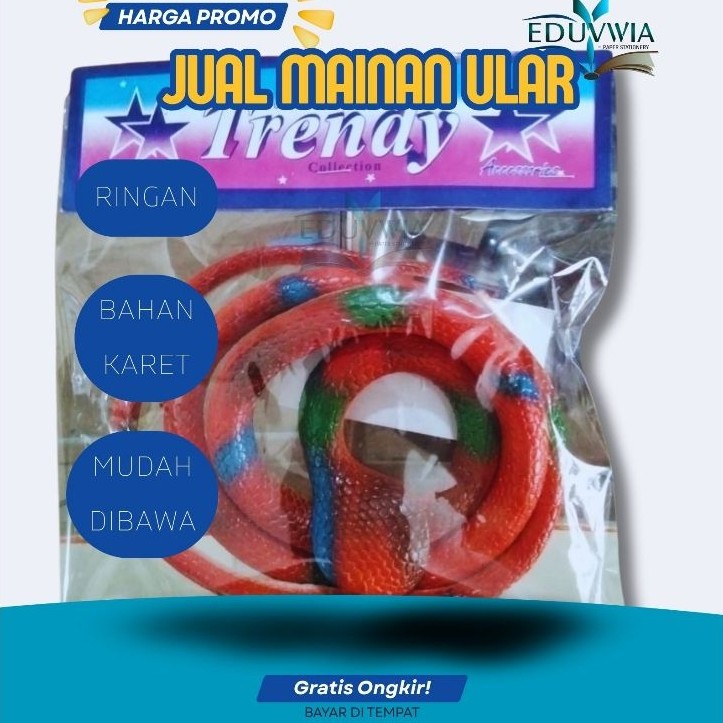 Mainan Jahil Prank Ular Snake Karet Lentur Warna Cobra Piton Palsu Fake
