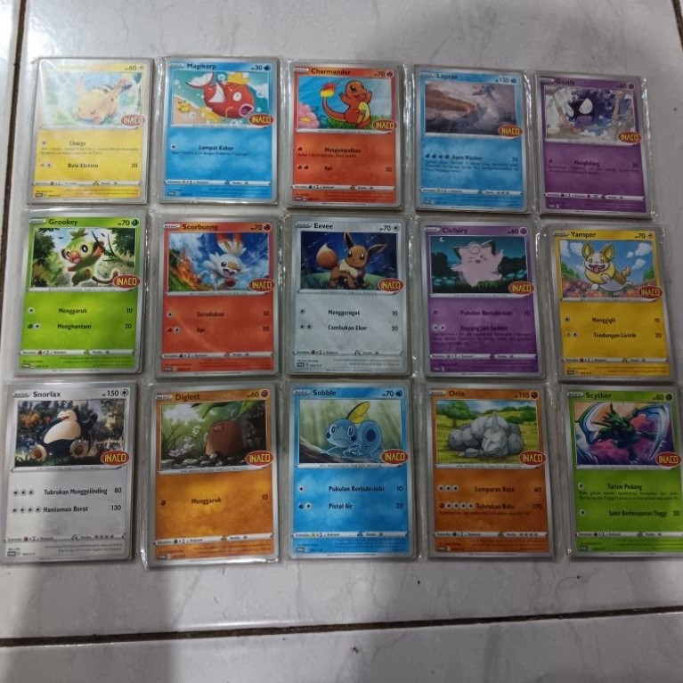 kartu pokemon inaco full set 15 kartu