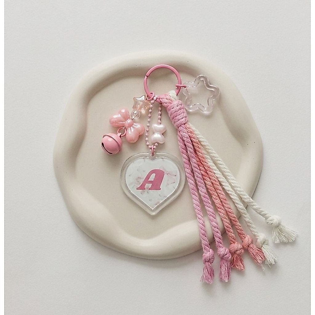Bag Charm Premium Aesthetic Gantungan Huruf Alphabet Bag Charm Keychain Abjad Akrilik Bag Charm