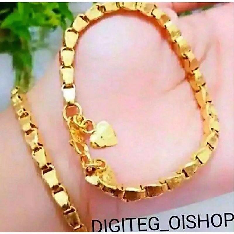 Gelang tangan padi Palembang motif emas 24k titanium original anti luntur dan karat