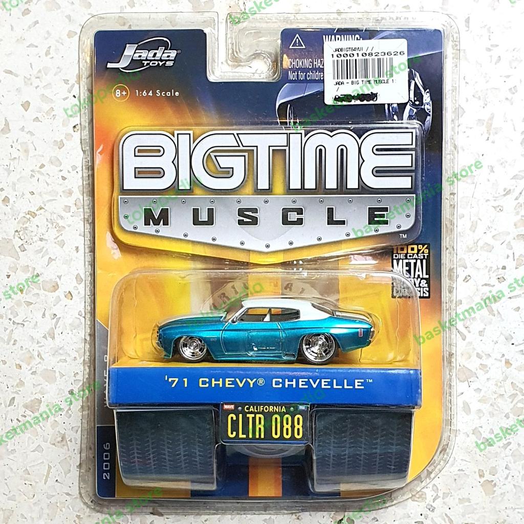 jada big time muscle 71 chevy chevelle biru bigtime 1:64 american