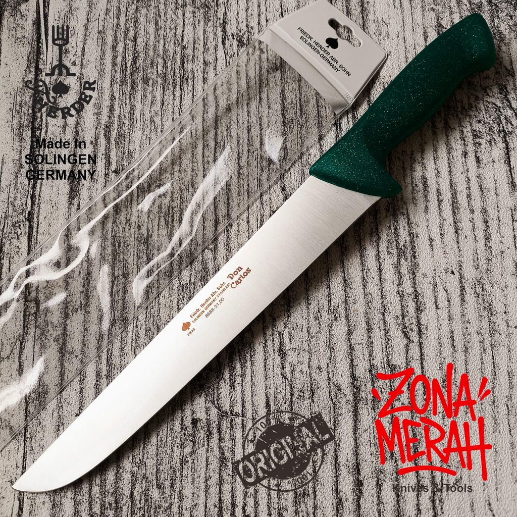 Butcher knife pisau sembelih F. Herder Abr. Sohn cap garpu don carlos original 31 cm straight bilah 