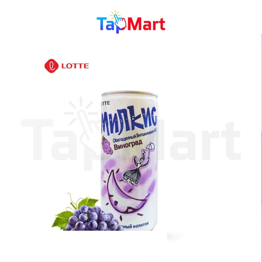 TapMart - Lotte Milkis Chilsung Grape 250 ml Susu Soda Anggur