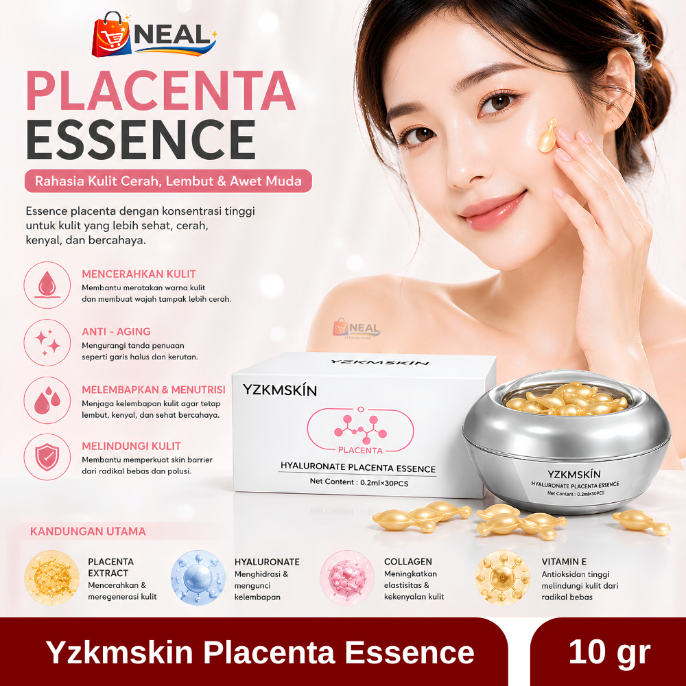 YZKMSKIN Hyaluronic Capsule Placenta isi 30 Kapsul / 1 Box 300g - Krim Wajah Siang Malam