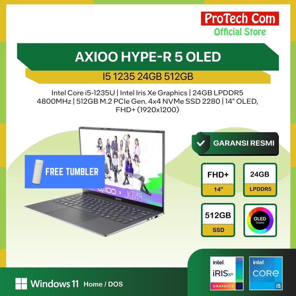 LAPTOP AXIOO HYPE-R 5 OLED I5 1235 24GB 512GB DOS 14" FHD