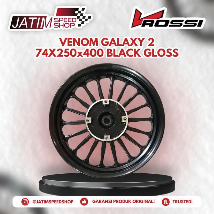 VELG VROSSI GALAXY VENOM 2 BLACK GLOSSY 14x250/400 PALANG 18 RING 14