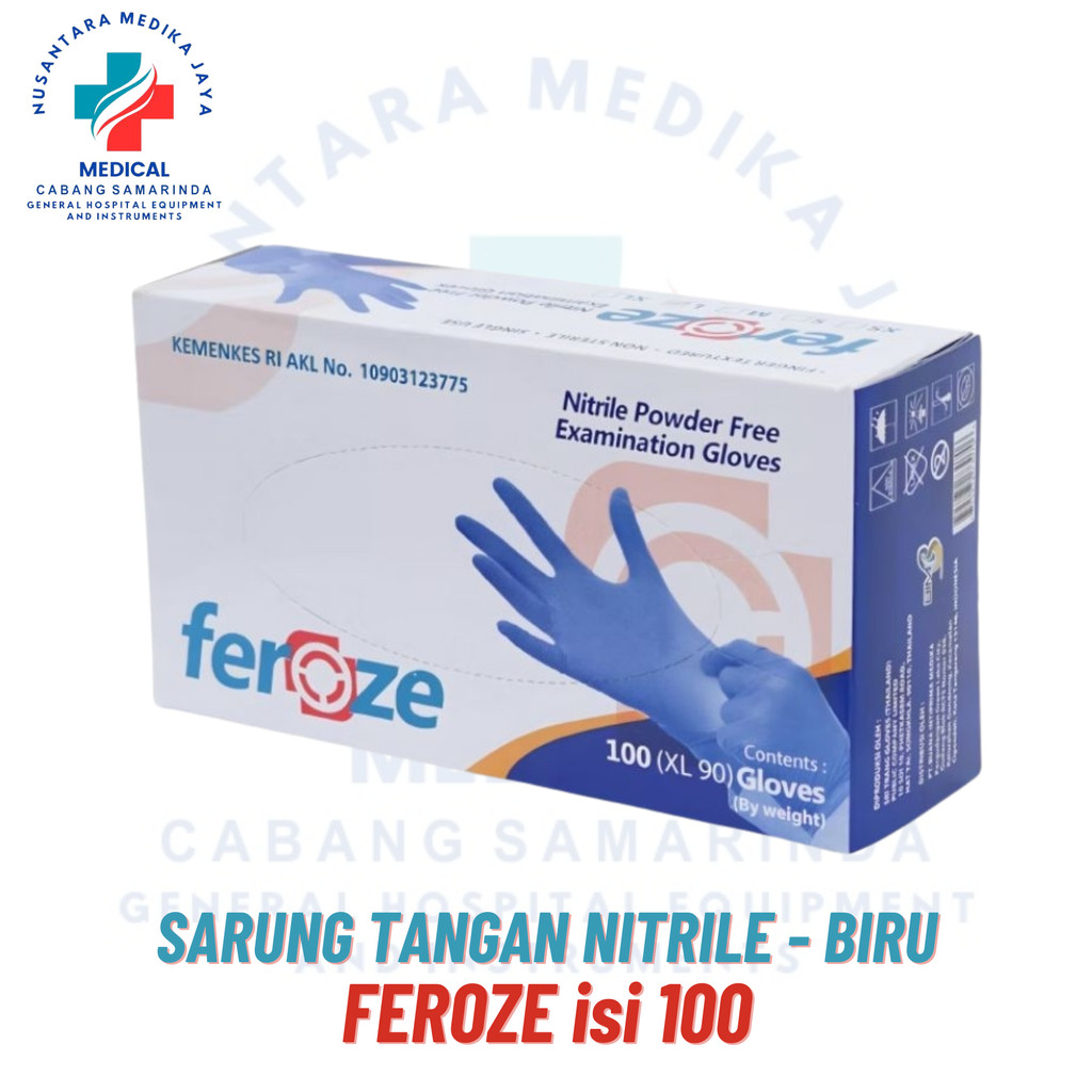 Sarung Tangan Nitrile Feroze - Biru