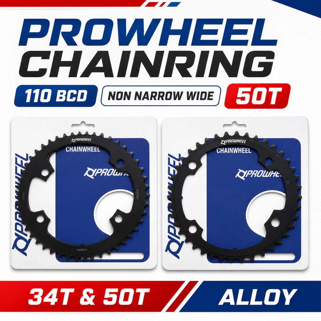 Prowheel Chainring Double Triple 110 BCD 34T 50T Non Narrow Wide Chain ring 110BCD Alloy