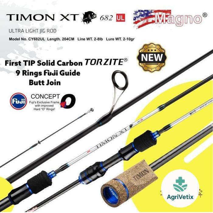 Joran Pancing UL Ultralight Magno Timon XT Fuji Ring Guide 2-8LB Lure - Sambung Tengah
