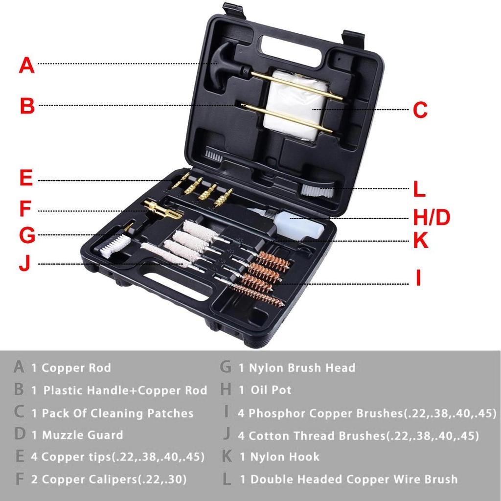 Professional Cleaning Kit .22cal 38cal 40cal 45cal Brass Rod Brush Cleaning Brush Tools Copper Rod O