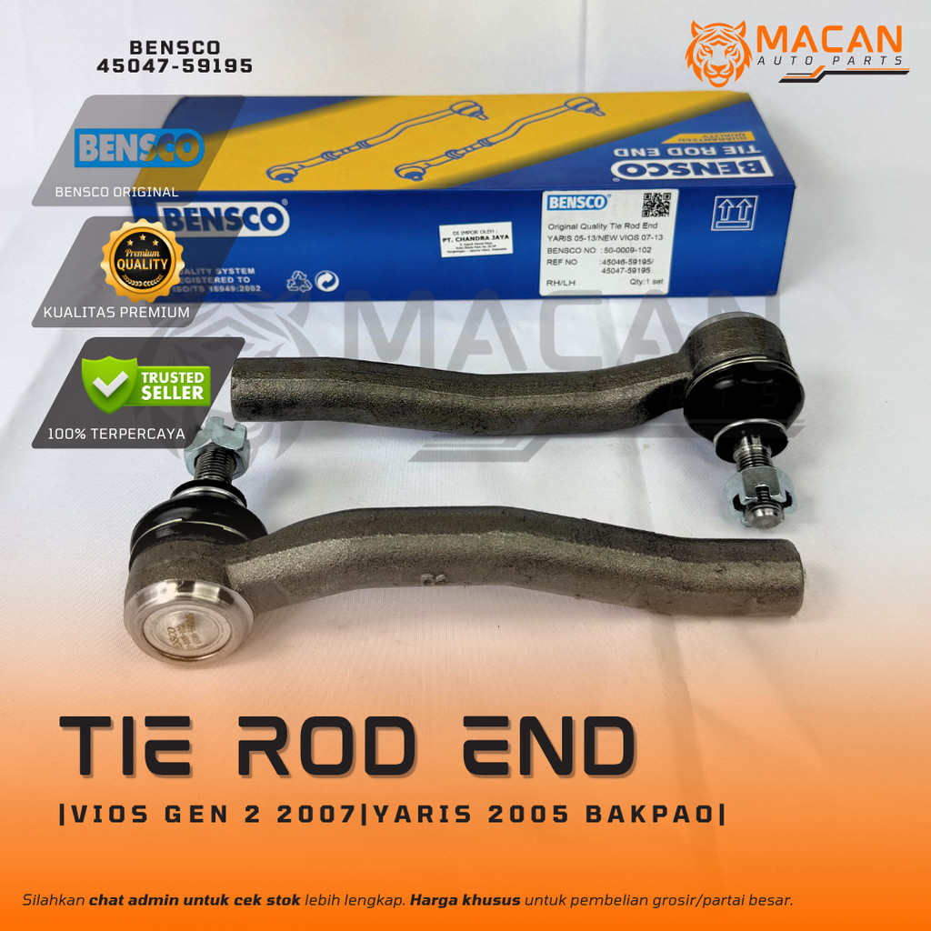 Tie Rod Toyota Vios Gen 2 2007 Yaris 2005 Bakpao  Bensco 45047-59195 Outer Tie Rod | ORI