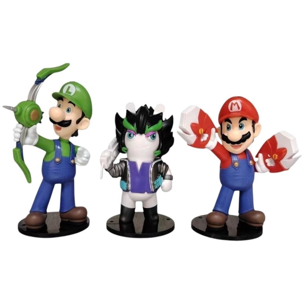 Action Figure Mario + Rabbids Sparks Of Hope Set 3 Pcs Mainan Koleksi