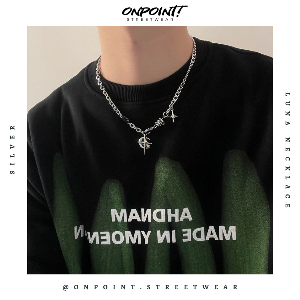 Luna Necklace - kalung pria aksesoris pria fashion silver korea streetwear kalung necklace perhiasan
