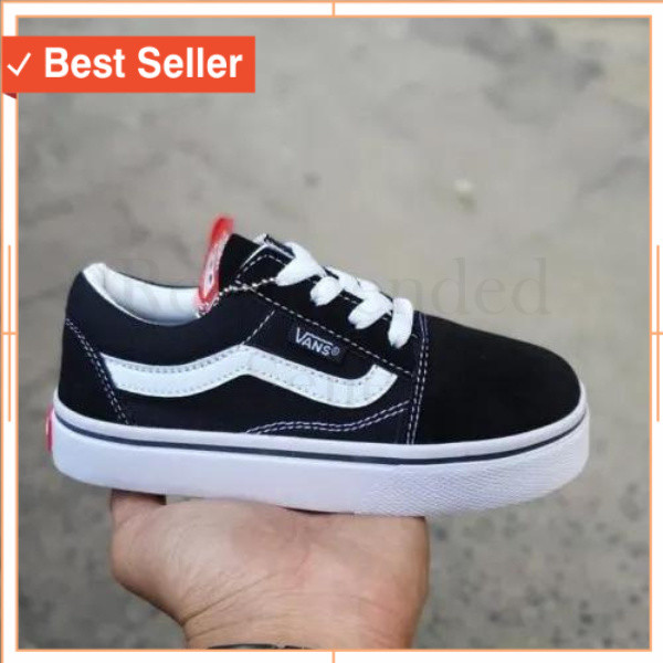 Sepatu Anak Vans1 Sepatu Sekolah Anak Laki Laki Perempuan Cewek Cowok Warna Hitam Murah Tali Perekat
