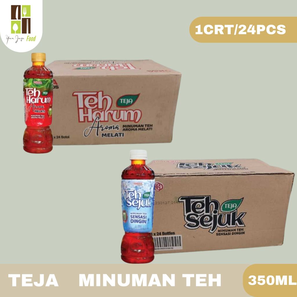 Teja Minuman Teh 350 ML -1CRT/24PCS / Teh Harum / Teh Sejuk / Teh Aroma Melati / Sensasi Dingin / Te