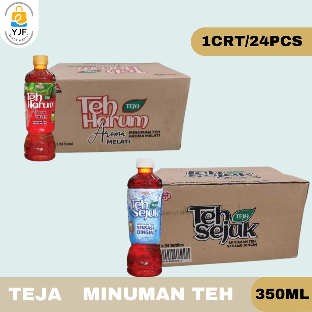 Teja Minuman Teh 350 ML -1CRT/24PCS / Teh Harum / Teh Sejuk / Teh Aroma Melati / Sensasi Dingin / Te