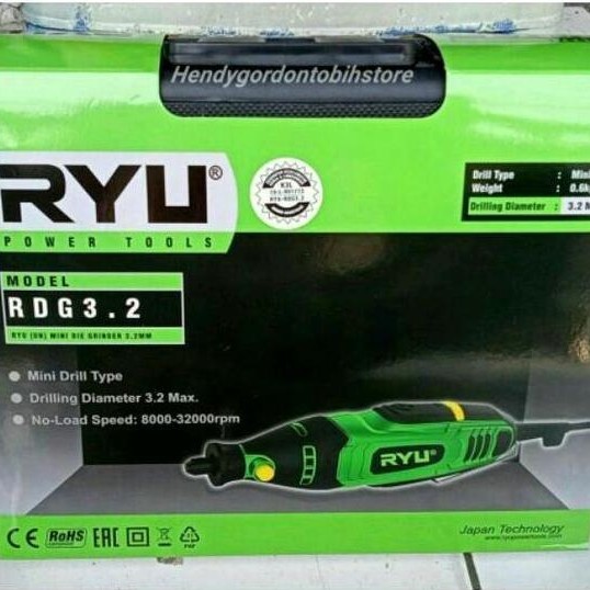 Nurqaila_ Rsi - Mini Die Grinder Ryu Rdg3.2 / Mini Drill Rdg 3.2 / Mini Grinder / Mesin Bor Mini / B