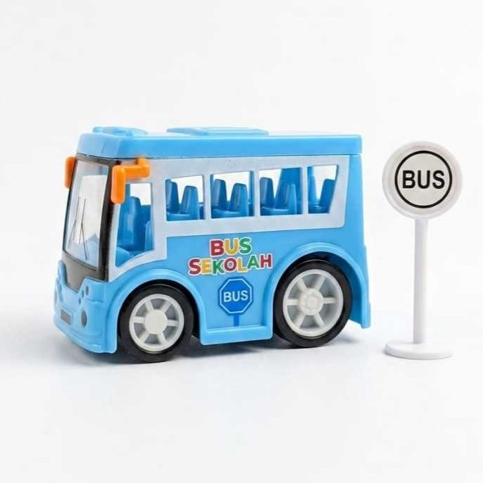 MMAINAN BUS MINI PULBACK / MAINAN MINIATUR BUS PULLBACK SANKI  / MAINAN BUS SANKI