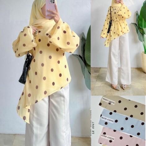 reina blouse polkadot