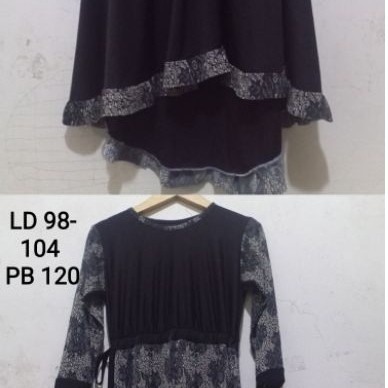 preloved gamis hitam set khimar anak
