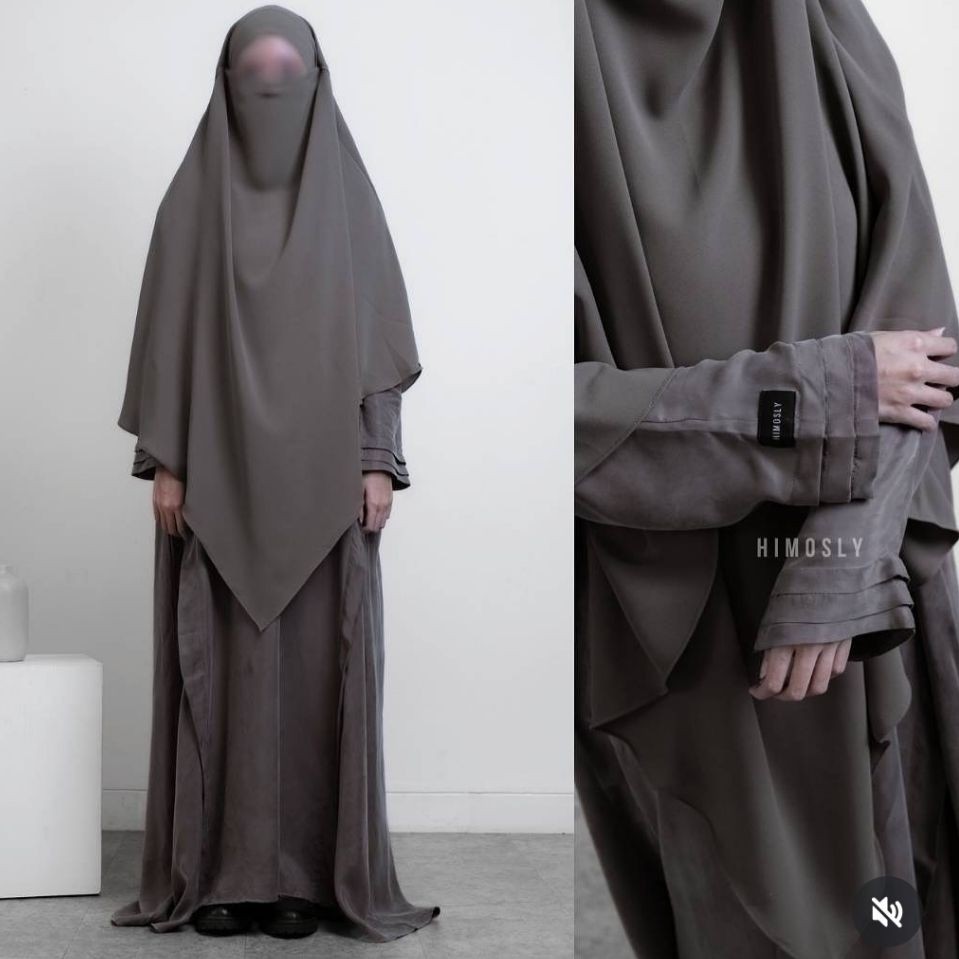 PL preloved Sahl abaya himosly Ash Grey size XS