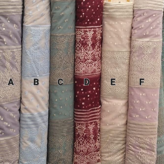 Kain Tille Halus Motif Etnik Raya SUMBA Harga Per Setengah Meter (50 cm)