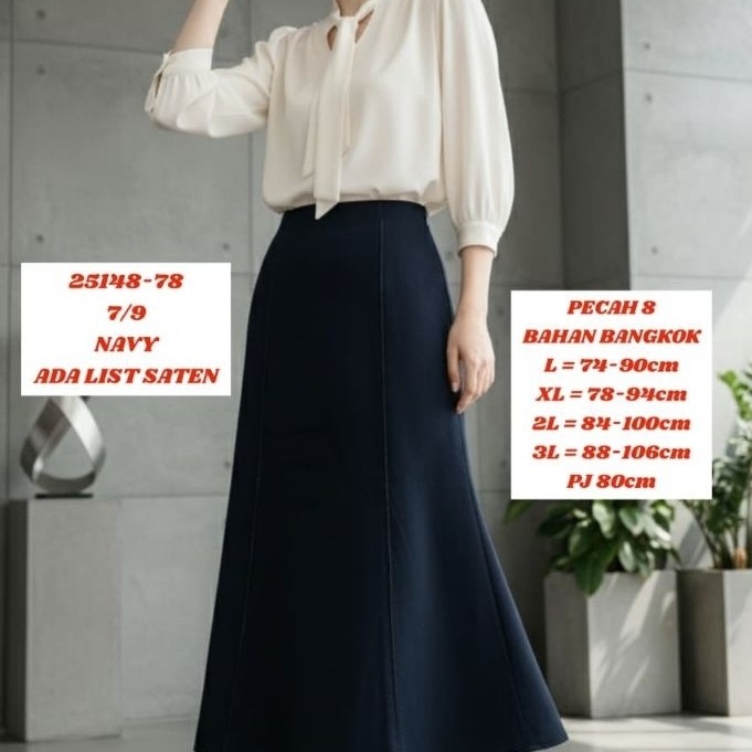 Rok wanita 7/9 pecah 8//Rok wanita korean style//rok wanita kekinian//rok wanita premium//rok wanita