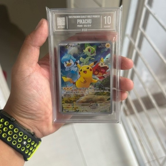 Kartu Pokemon Pikachu Scarlet Violet EGS Grading Nilai 10 Promo Indonesia