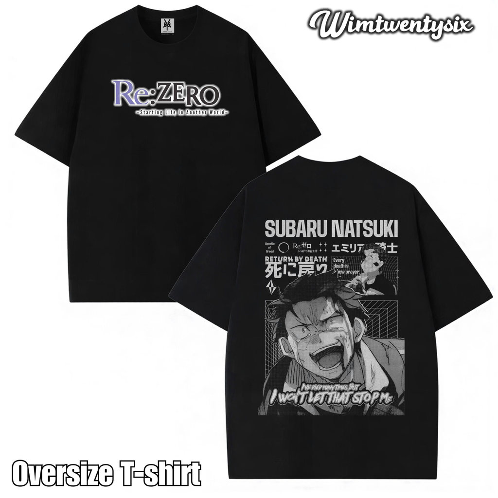 KAOS OVERSIZE ANIME RE ZERO SUBARU NATSUKI VINTAGE TEE