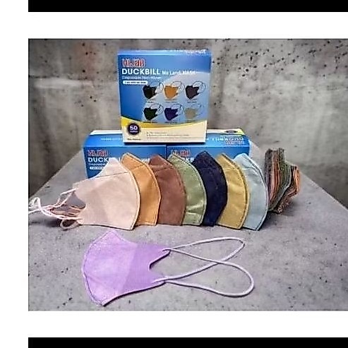 Masker Duckbill Hijab King Mask - Nyaman Dipakai, Desain Painless, Isi 50 Pcs