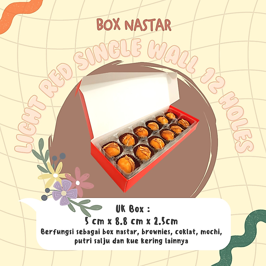 (20 SET) BOX PACKAGING MAKANAN DUS PACKAGING KARTON BOX KUE KRAFT BOX KOTAK KUE SINGLE WALL MERAH