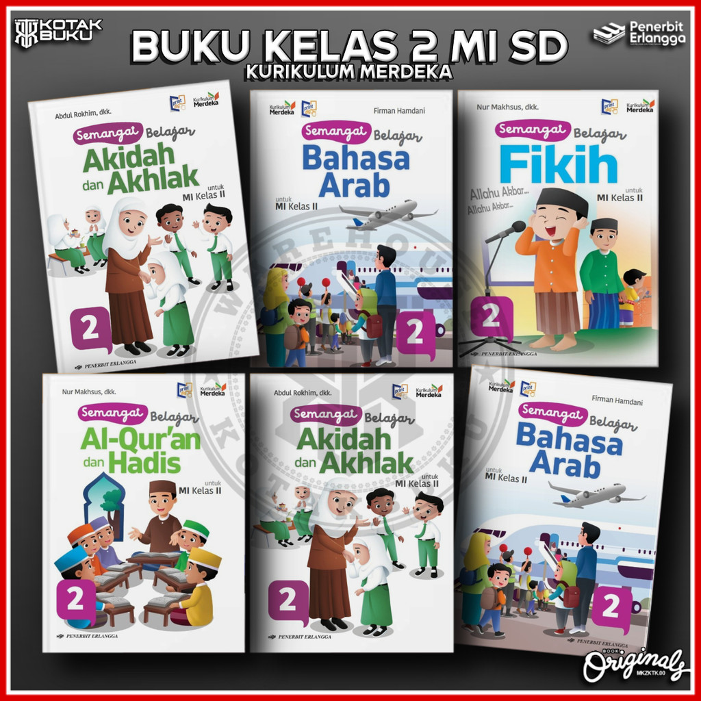 [ Erlangga ] Buku Kelas 2 MI SD / Madrasah Ibtidaiyah / Kurikulum Merdeka