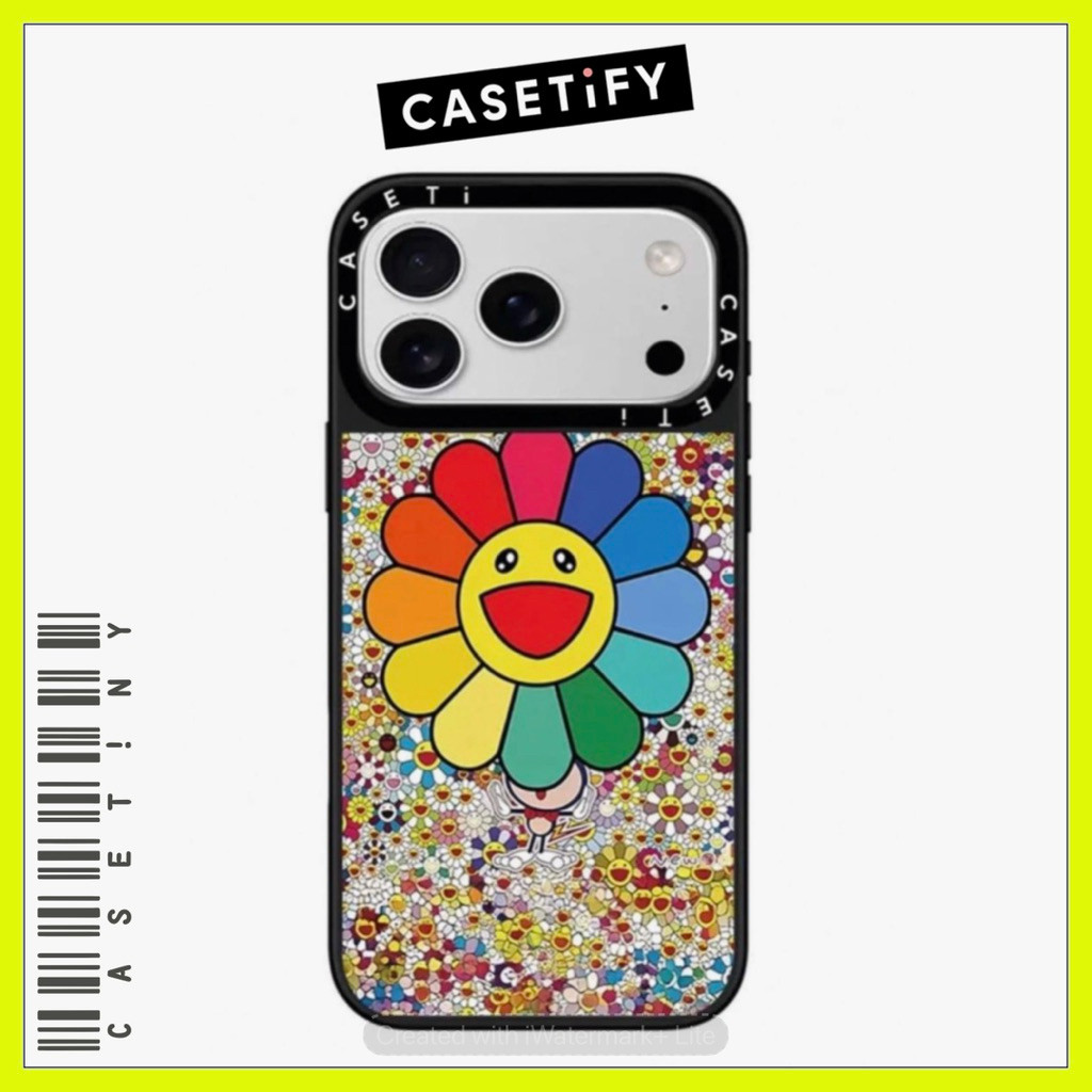 CASETFY CASING HP PREMIUM CASE TAKASHI MURAKAMI SUNFLOWER FOR IPHONE 15 16 16PLUS 16PRO 16PROMAX 17 