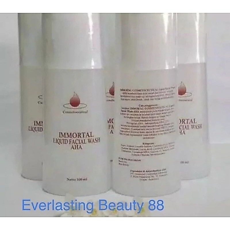 Immortal Liquid Facial Wash AHA - sabun pembersih pencerah pelembab - Anti Aging - BPOM