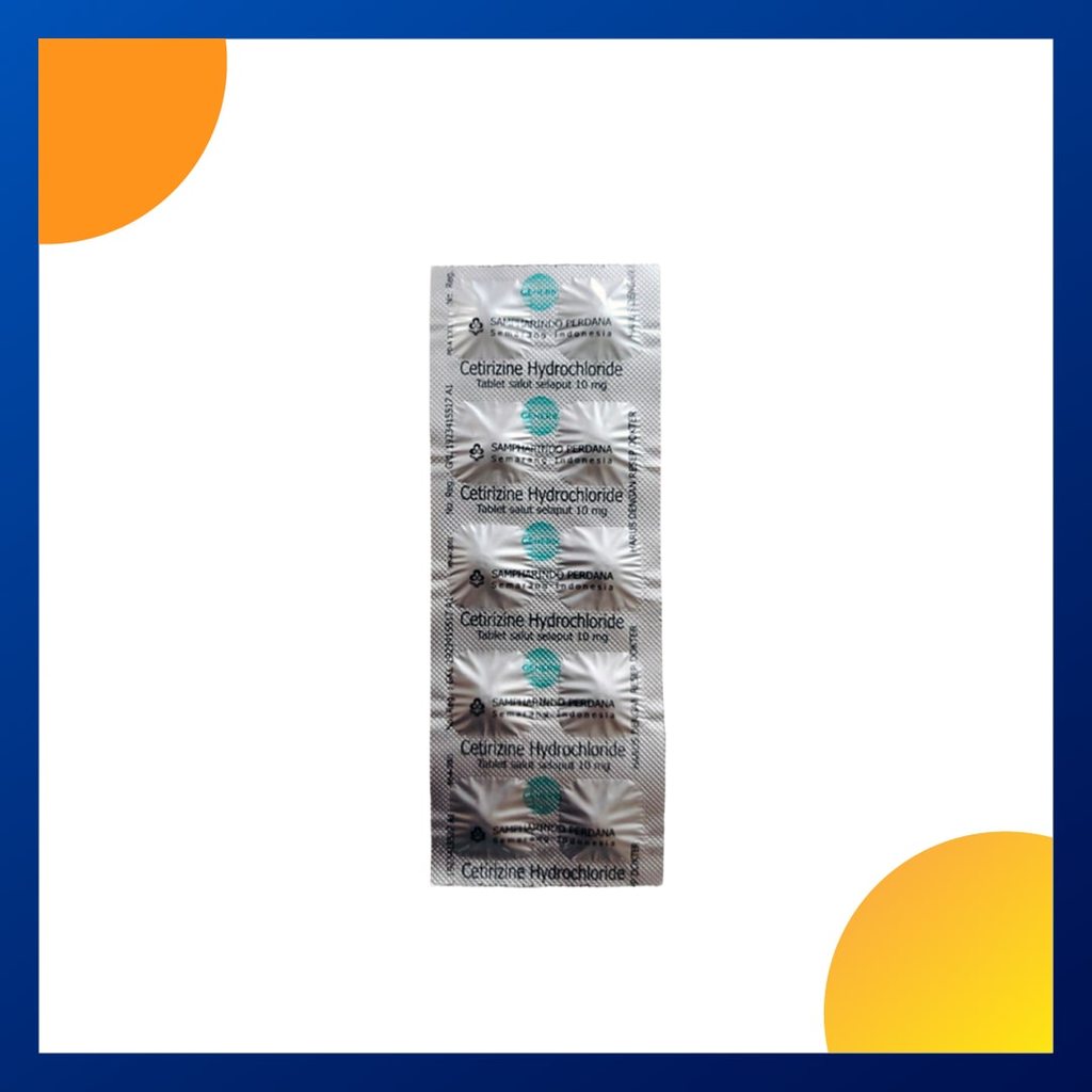 CETIRIZINE HYDROCHLORIDE GENERIK_034 10 MG 1 AMPLOP @ 1 STRIP @ 10 TABLET SALUT SELAPUT