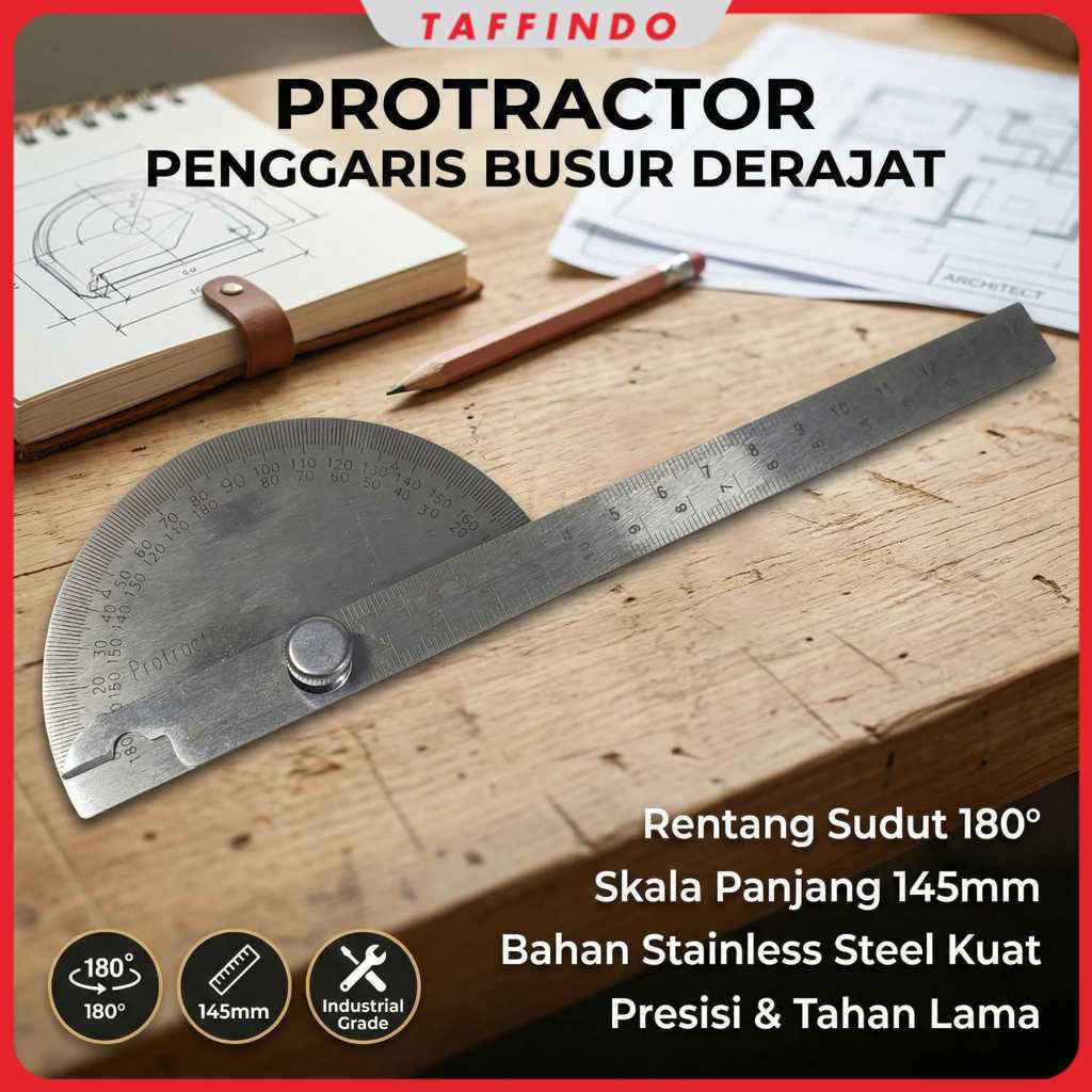 Penggaris Busur Derajat Measuring 145mm 180Degree - PR180