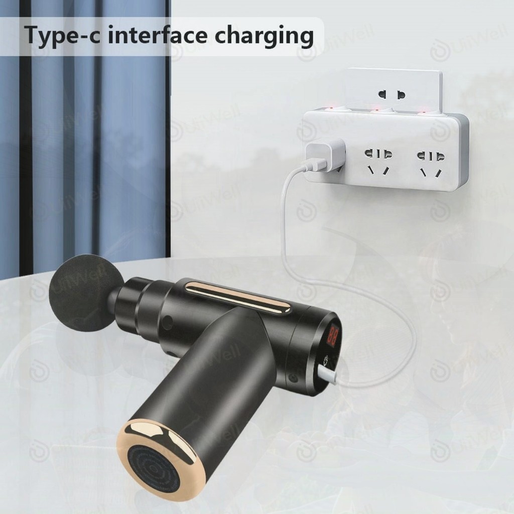 HANDOO Alat pijat elektrik Massage Gun 8 in1 Deep Tissue Muscle Therapy Electric Massage Tools