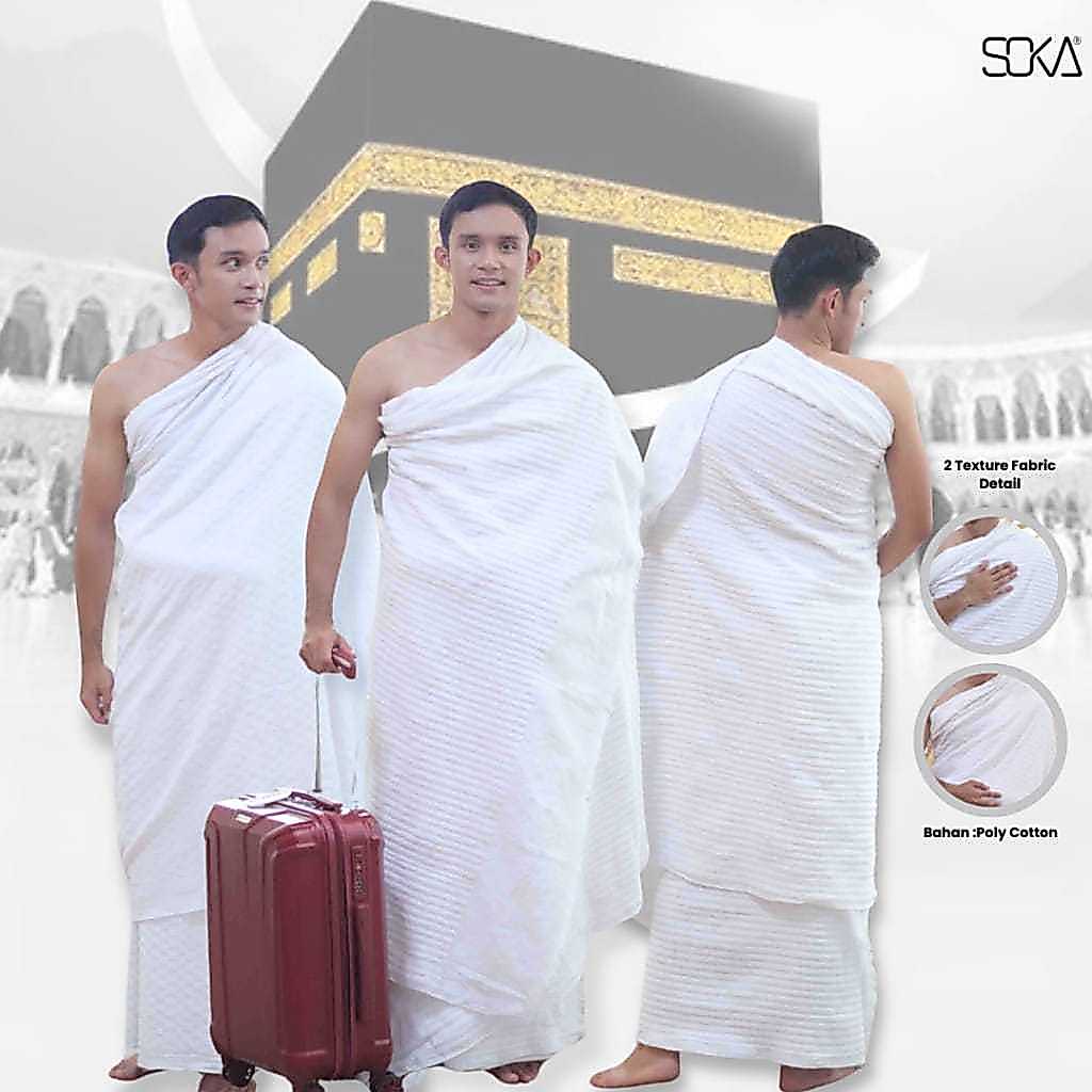 SOKA - Kain Ihrom Pria Dewasa Bahan Premium - Perlengkapan Pakaian Haji dan Umroh Palembang