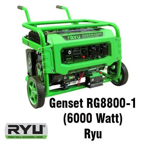 RYU Mesin Genset RG 8800-1 / Gasoline Generator SET 6000 watt 8800 - 1 FREE PETI