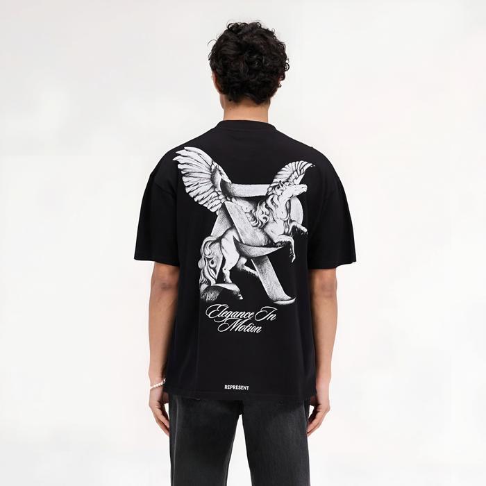 Represent UK Elegance In Motion Jet Black Tee Original - Jet Black, S