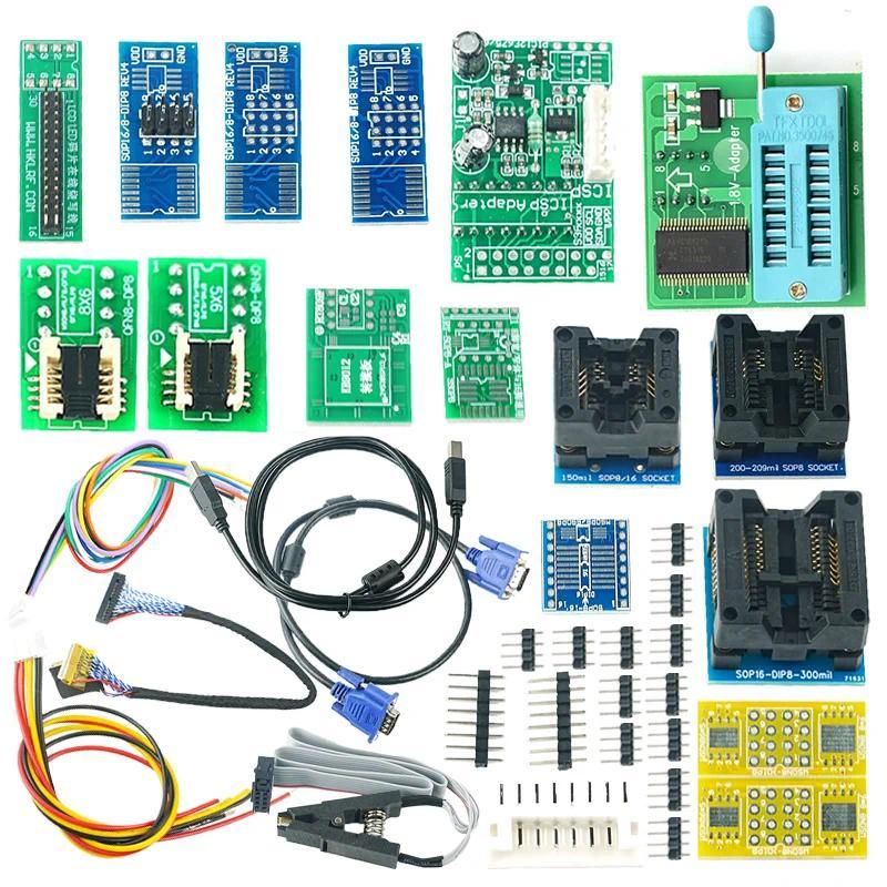 100% Original RT809F ISP Programmer + 16 Adapter Icsp Bios Programmer RT809 lcd Usb Chip Eeprom Prog