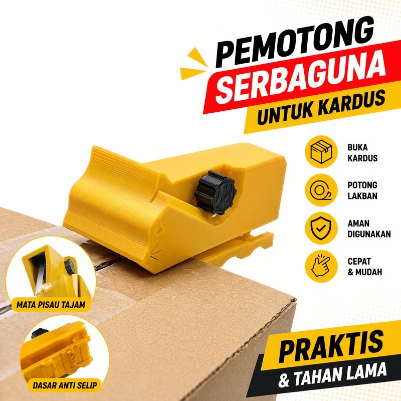 Pemotong Kardus Cutter Kertas Portable Plastik Tahan Lama Alat Kerajinan Daur Ulang DIY Rumah
