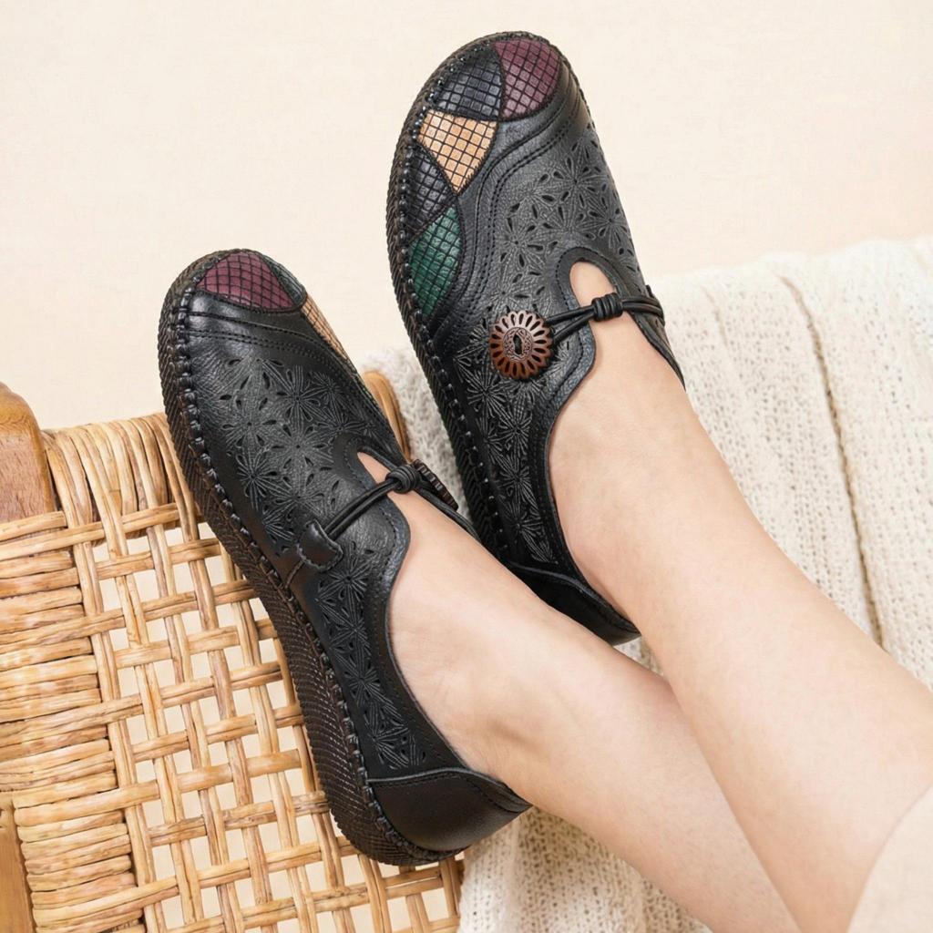 Pollux Monday WBB 8916 - Sepatu Flat Shoes Slip On Wanita Bahan Kulit Nyaman Dipakai Seharian