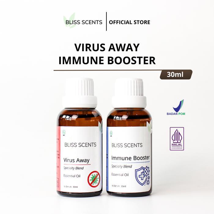 Virus Away + Immune Booster (2x30ml) Essential Oil Blends 100% Murni Diffuser Aromaterapi Aromathera