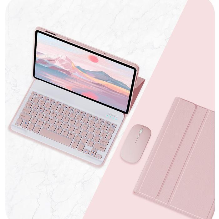 Flip Case Keyboard for iPad A16 11 2025 / 10 2022 10th 10.9 Inch 11th | Casing Tablet - Pink, Cas+Ke