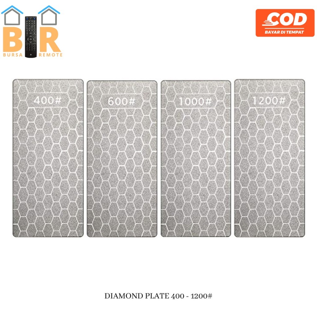 Diamond Sharpening Grinding Stone Whetstone Batu Asah Pengasah Pisau Asahan Plat Grit 400-1200