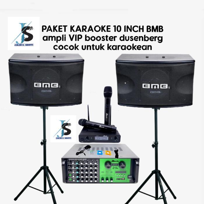 Paket sound karaoke 10 inch BMB ampli VIP booster dusenberg