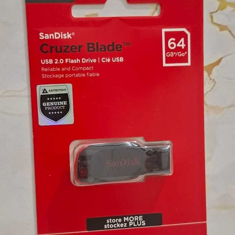 Flashdisk Sandisk 64GB Cruzer Blade Original / Sandisk FD Flash Disk 64 GB