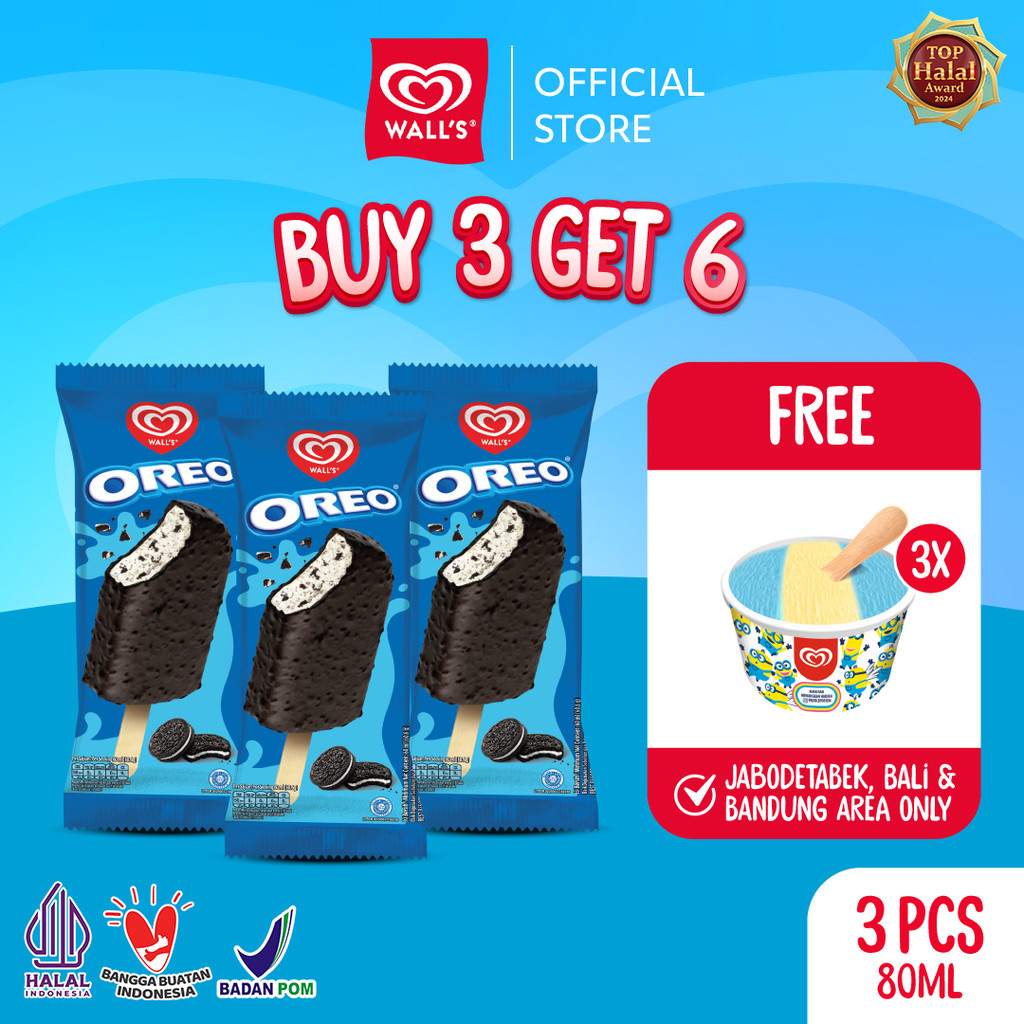 [BUY 3 GET 6] Wall's Oreo Stick FREE Minion Cup